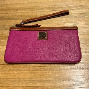 Dooney & Bourke Magenta Pebble Grain Clutch Wristlet
